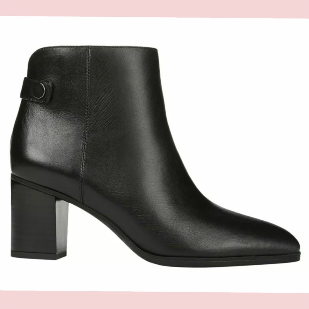 *BRAND NEW* Franco Sarto Black Leather Ilaria Zip-up Ankle Boots / Booties